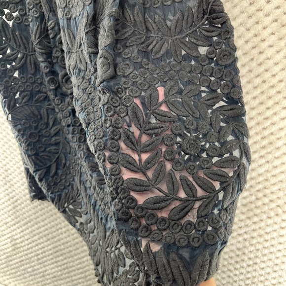 Baraschi Black Lace Dress Floral Sleeveless Party Cocktail Dress No Liner Size 0 - Picture 4 of 12